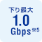 下り最大1.0Gbps※5